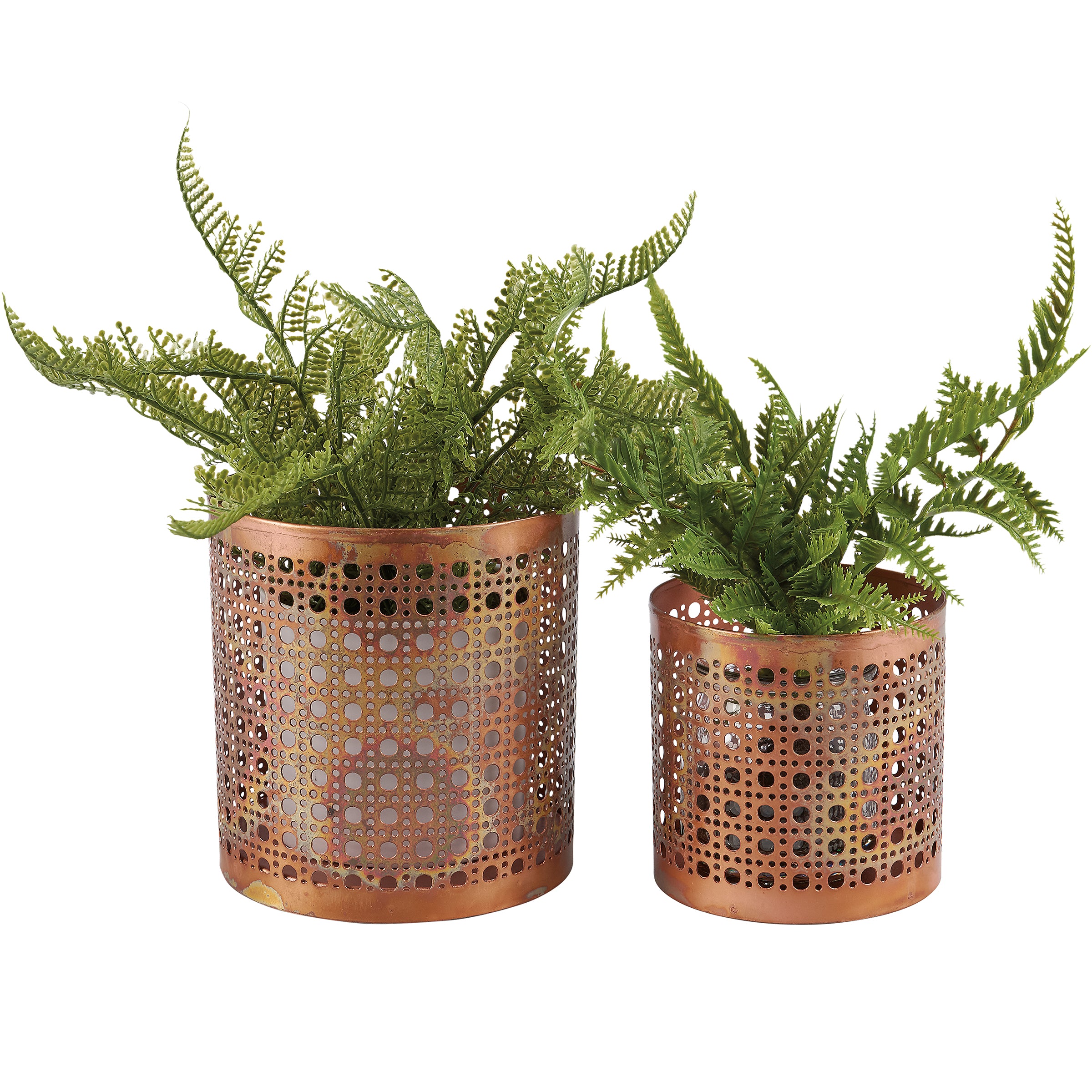 Copper Patina Planter Set