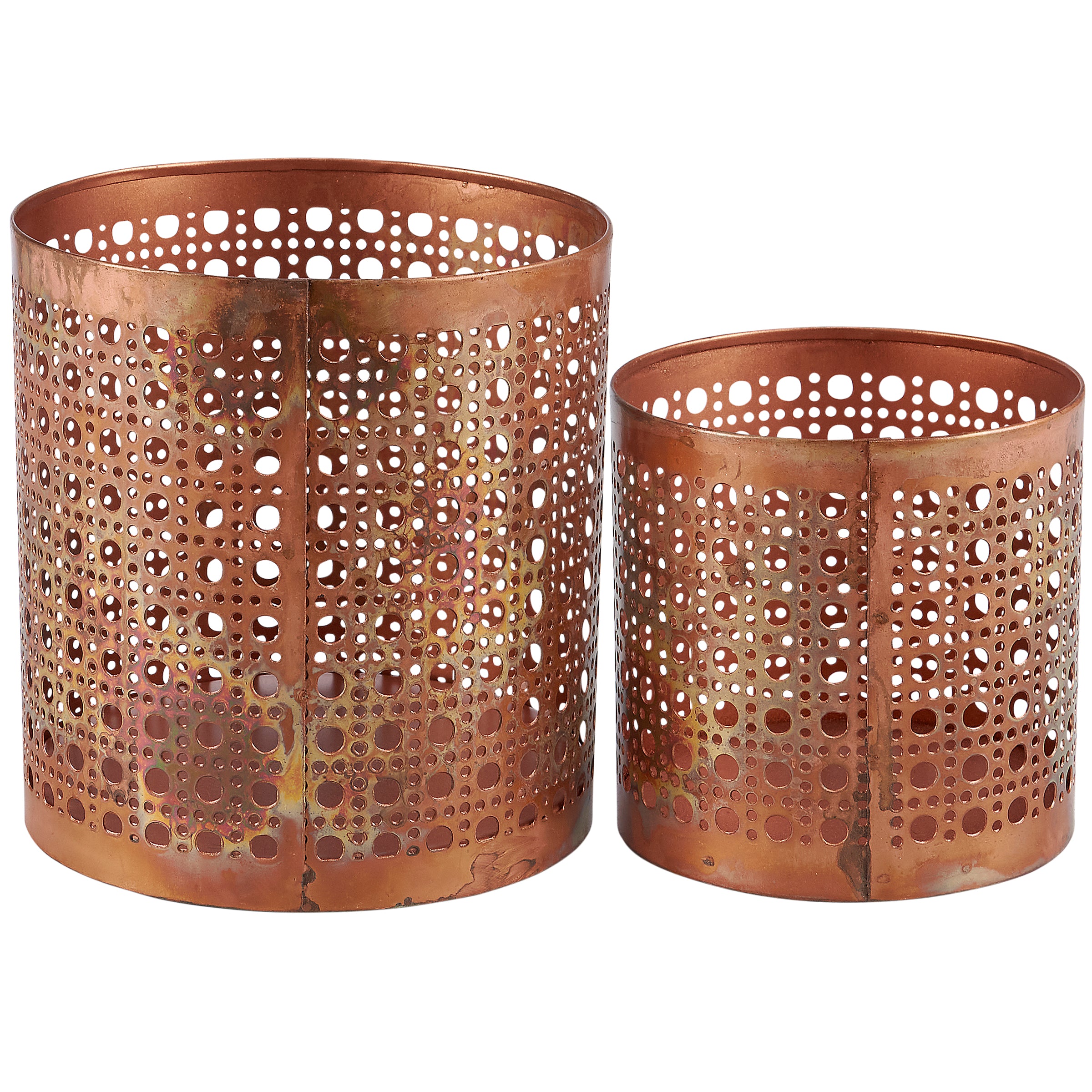 Copper Patina Planter Set