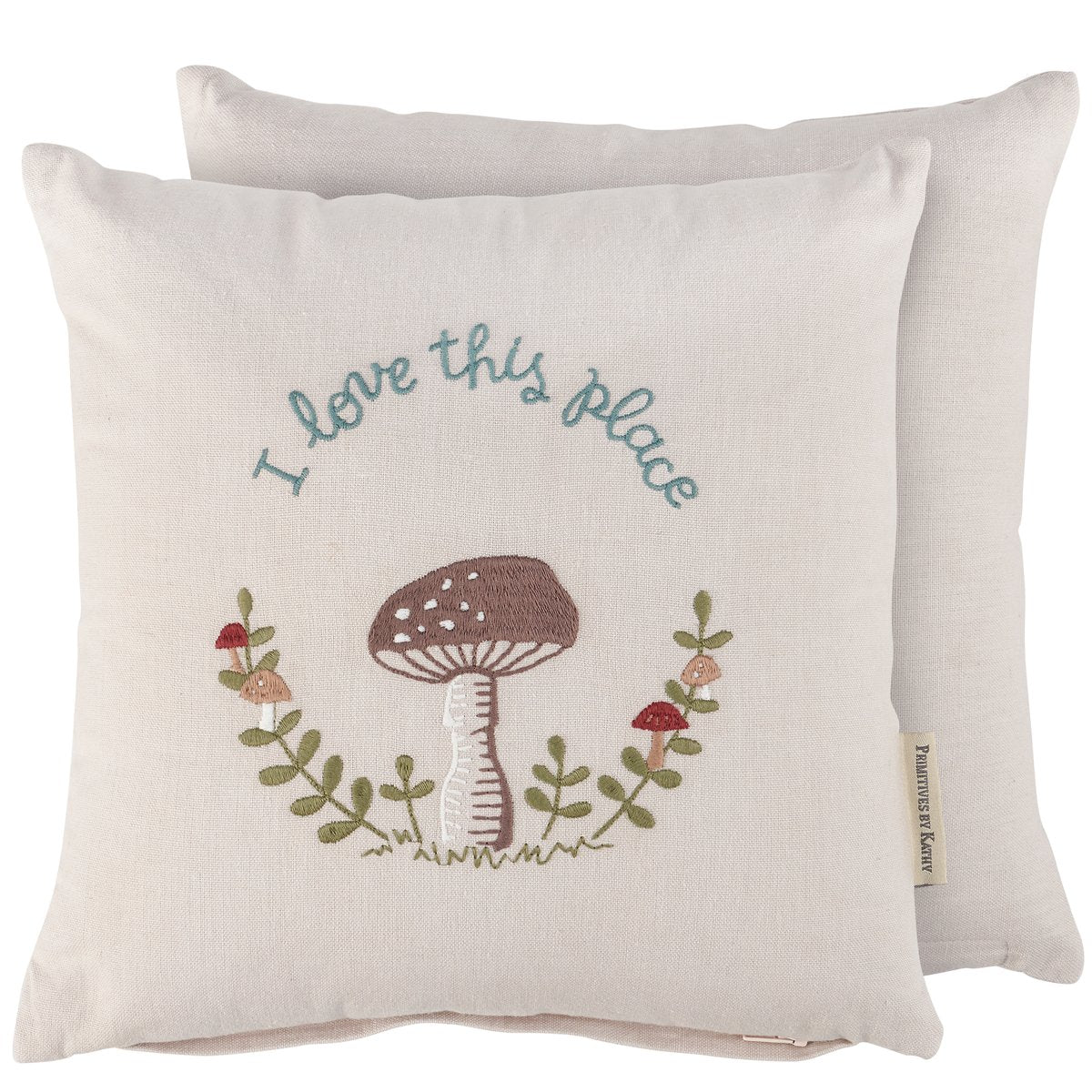 Love This Place Embroidered Pillow