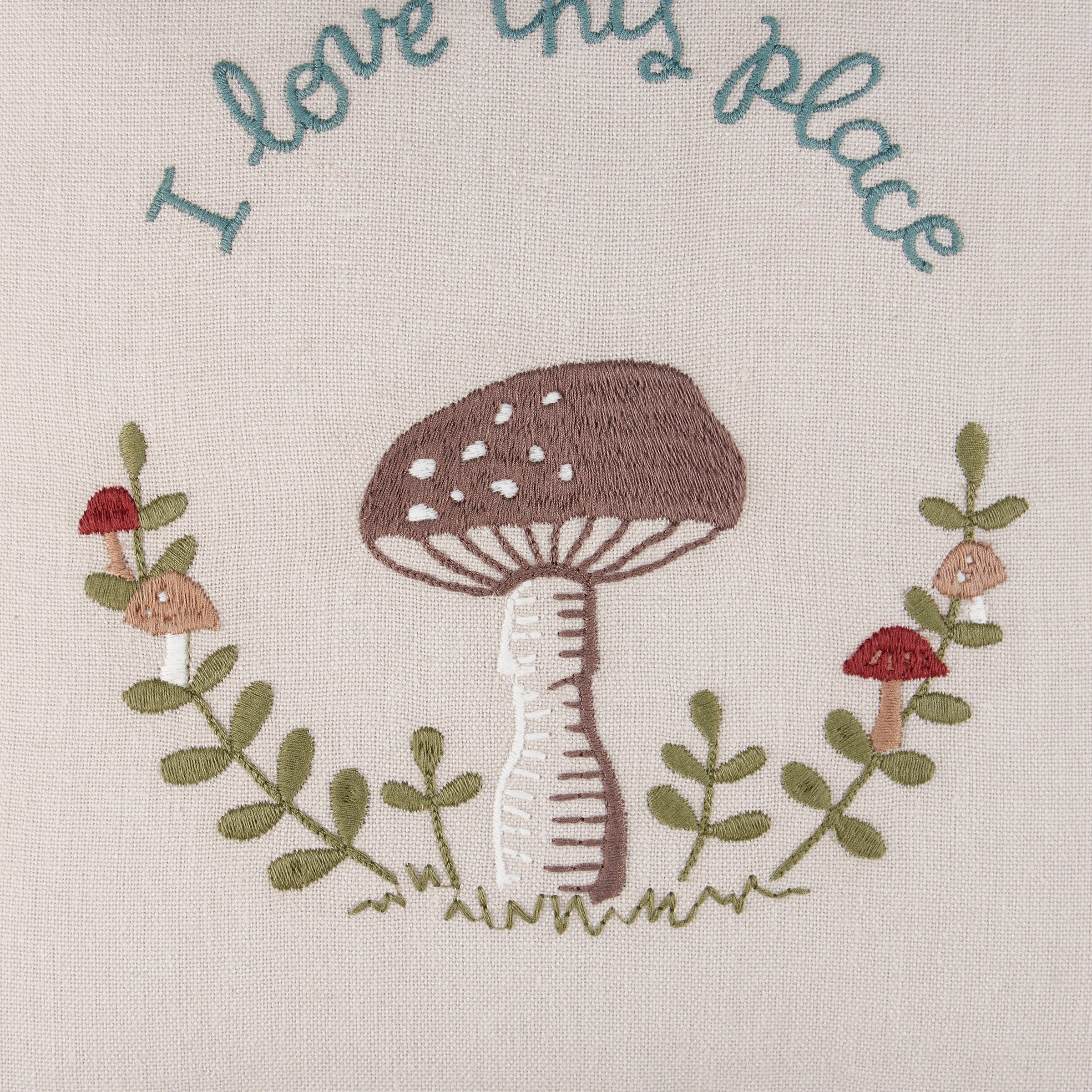 Love This Place Embroidered Pillow