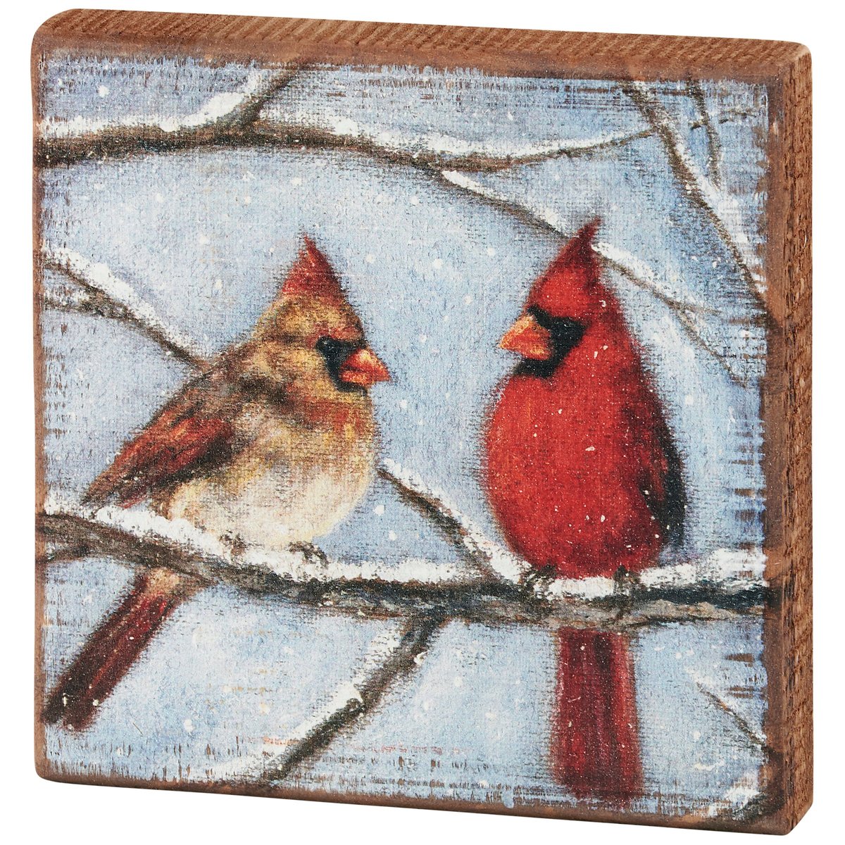 Cardinal Couple - Block Sign