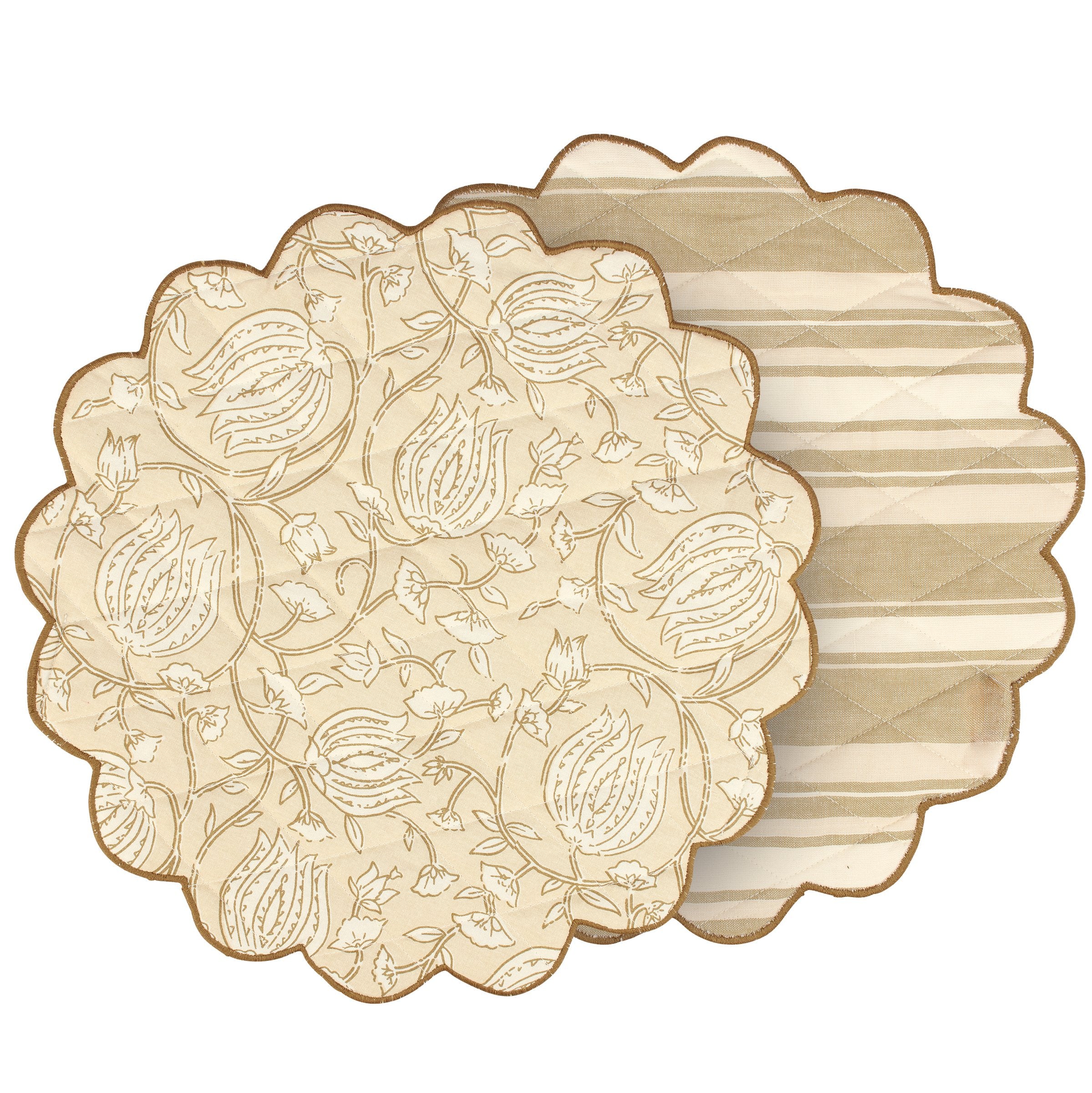 Tan Floral Placemat