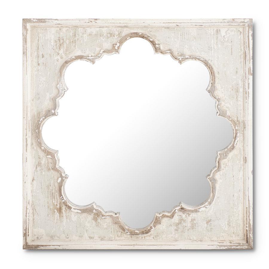 Whitewashed Square Wall Mirror