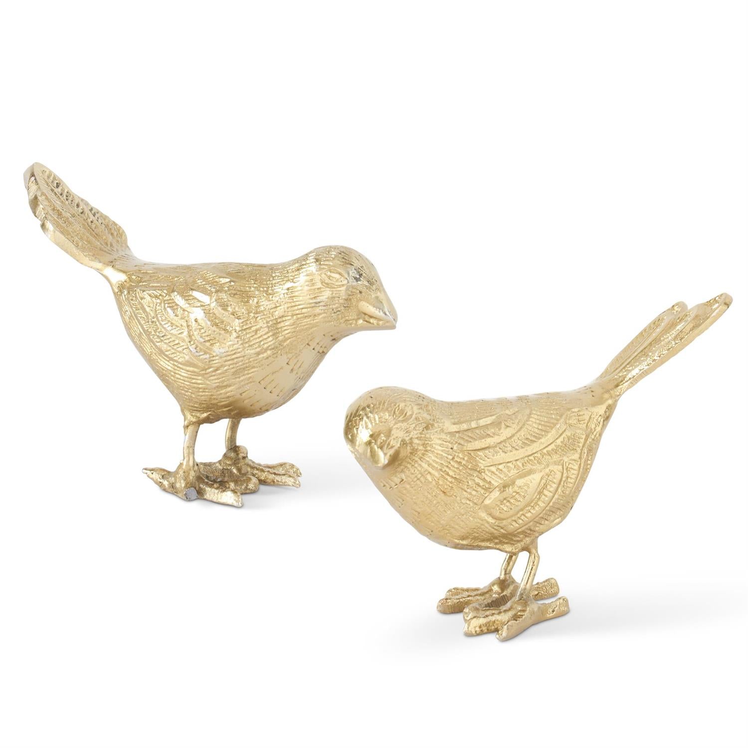 Antiqued Gold Song Birds - Set of 2