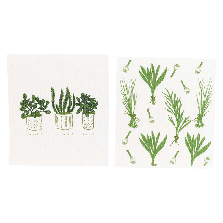 Herb Green - Dishcloth Set of 2