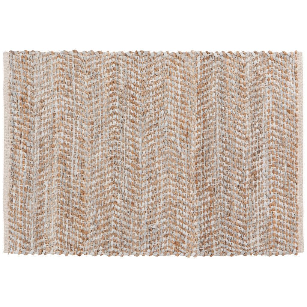 Miller Gray Leather Chindi Rug