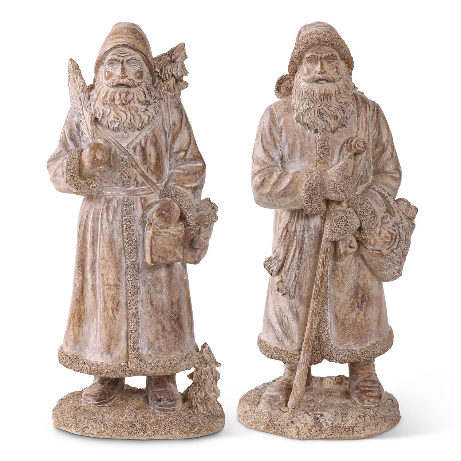 Resin Natural Wood Santas