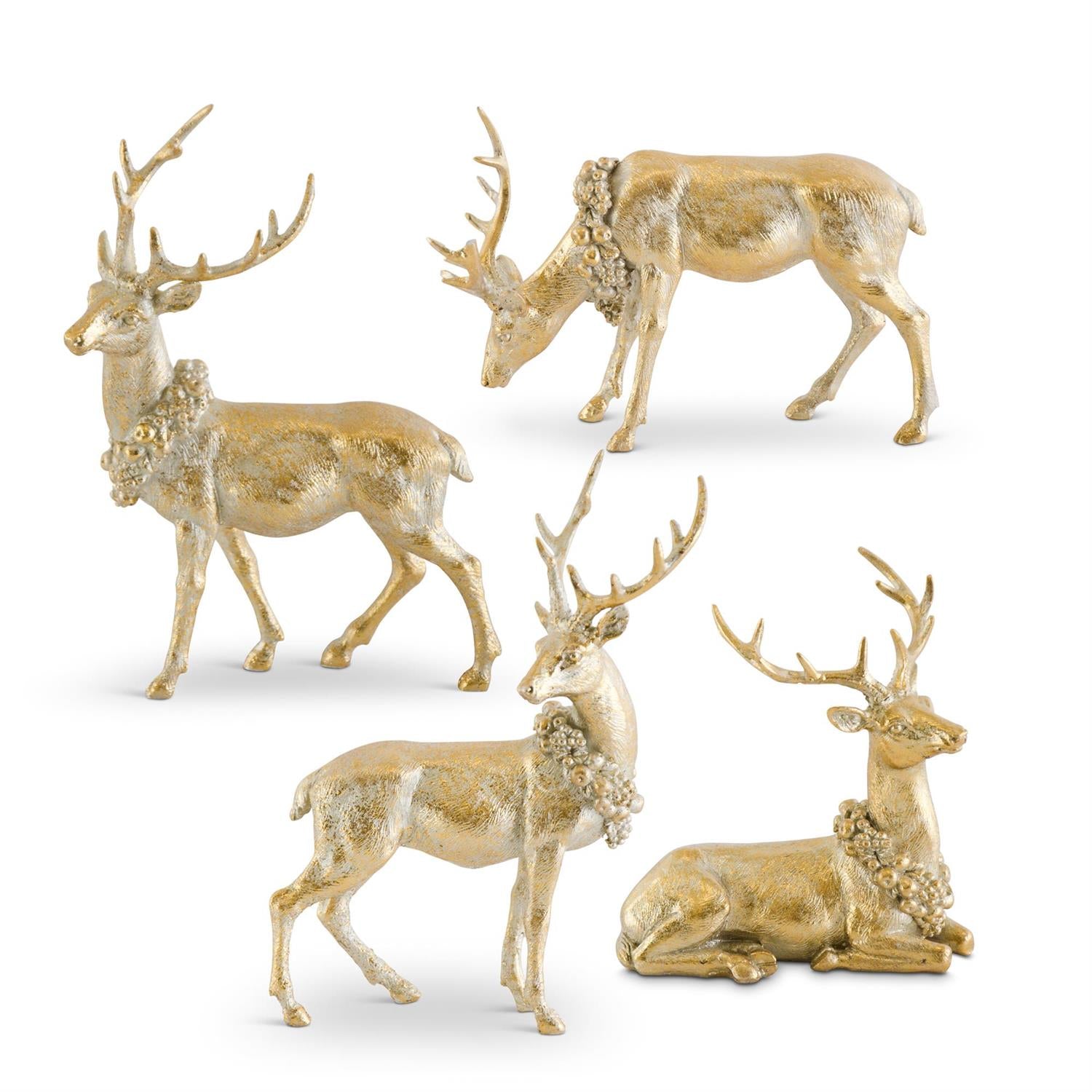 Antiqued Gold Resin Deer