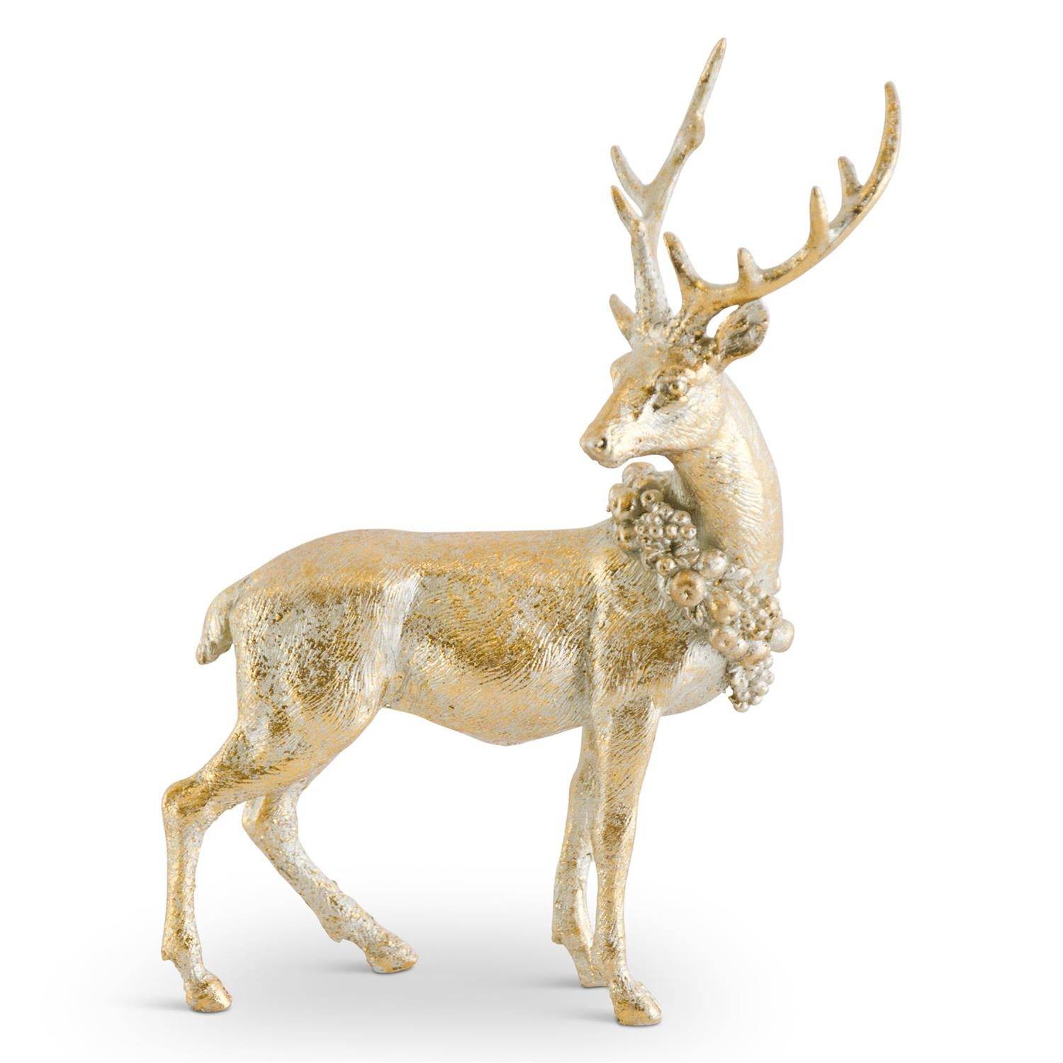 Antiqued Gold Resin Deer