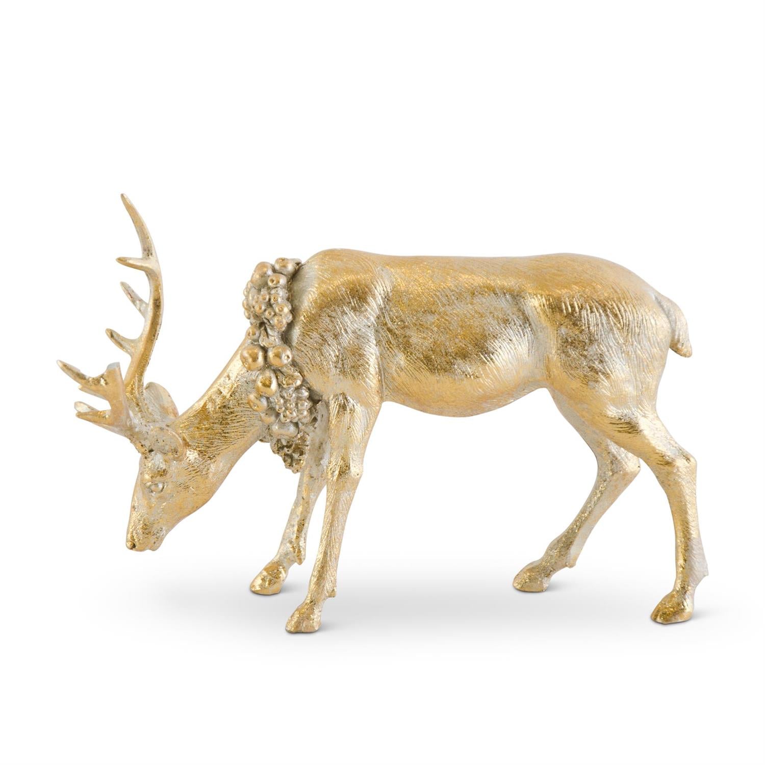 Antiqued Gold Resin Deer