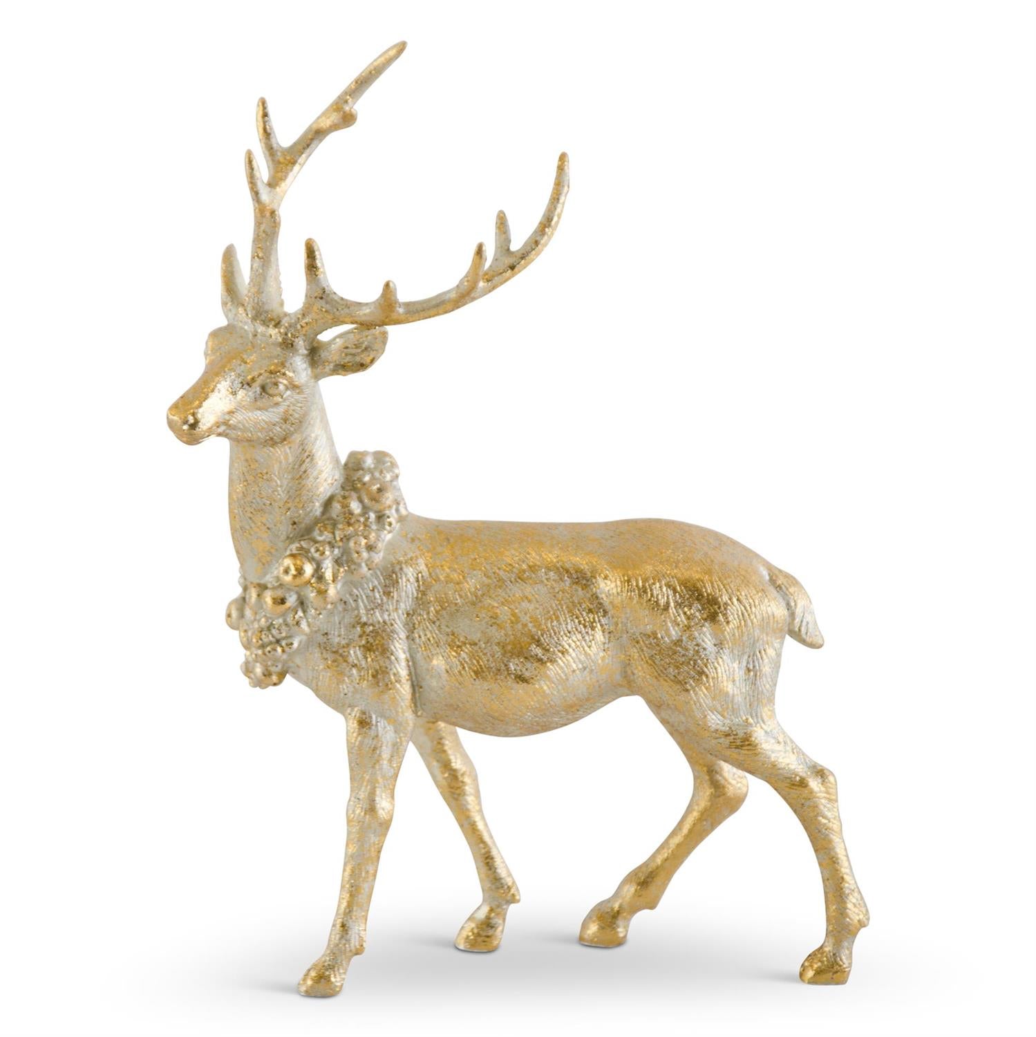 Antiqued Gold Resin Deer