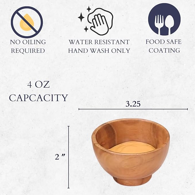 Acacia Wood Dip Bowl