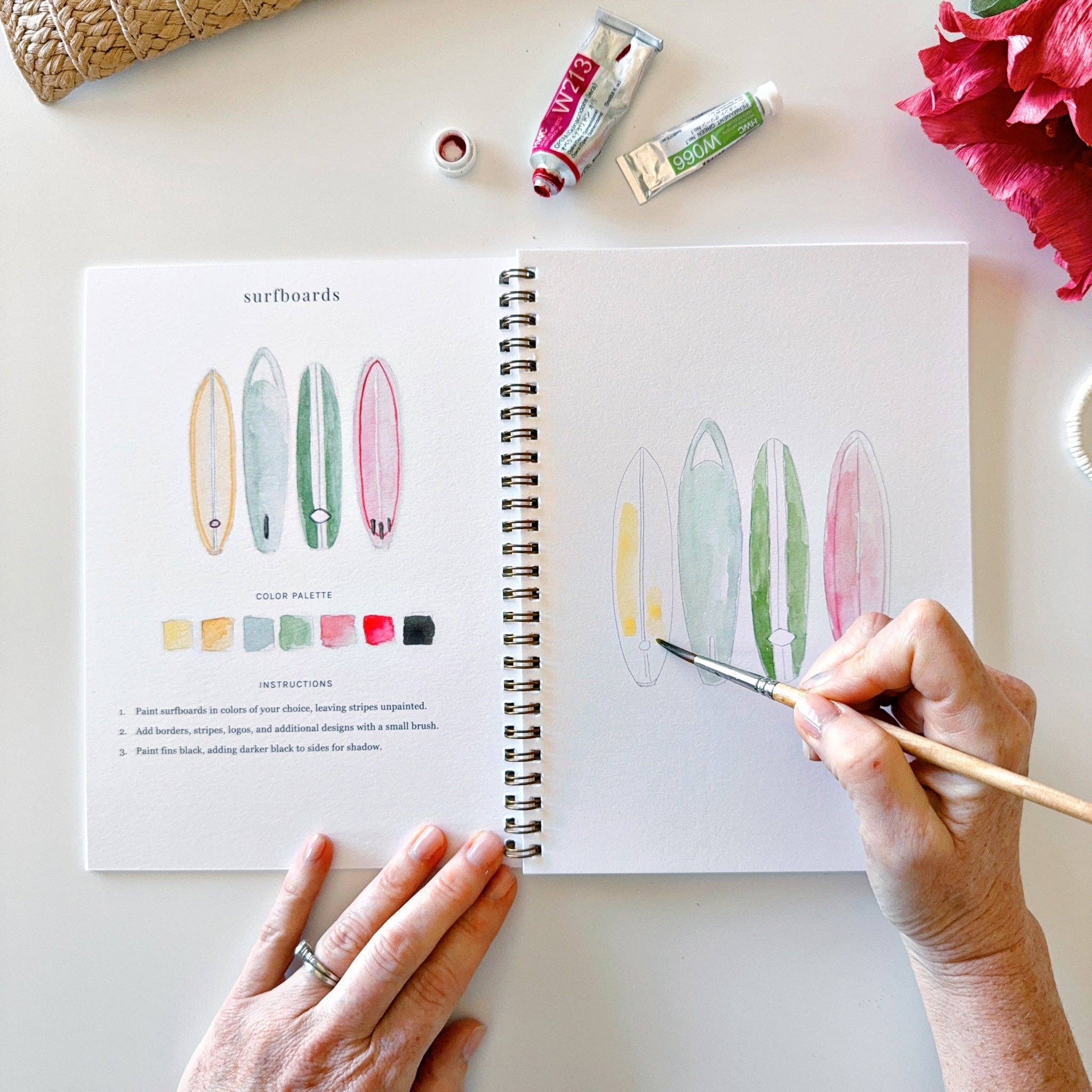 Tropical watercolor workbook