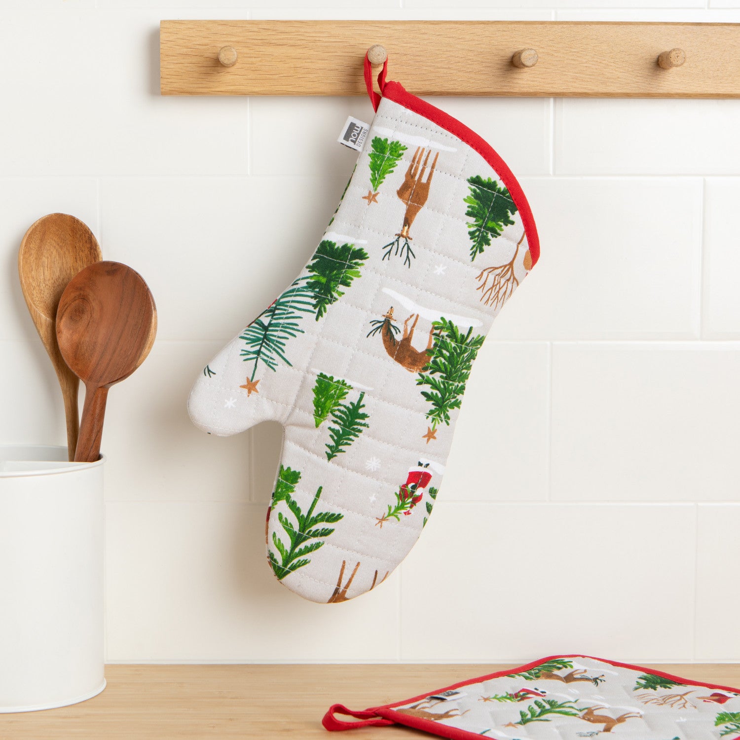 Santa's Reindeer - Oven Mitt