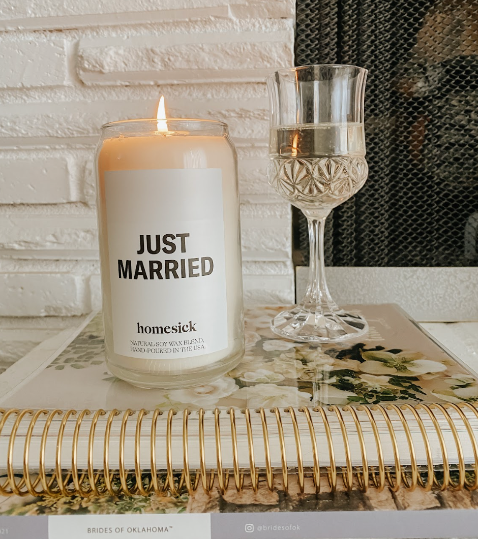 Just Married Candle