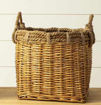 Wicker Basket Rope Handle