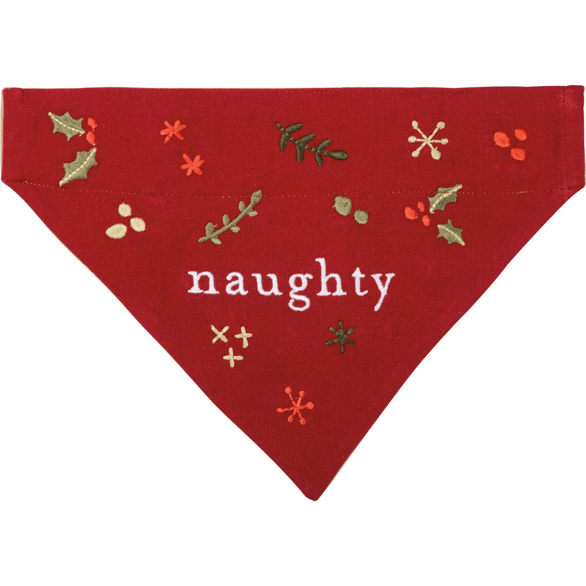 Naughty/Nice - Large Reversible Pet Bandana
