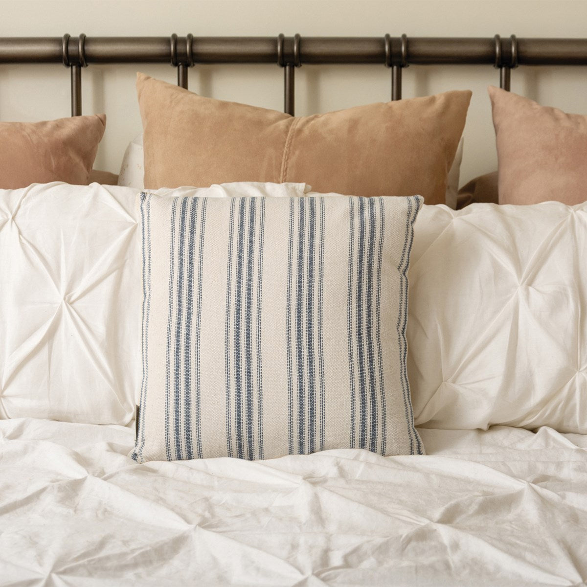 Large Blue Stripe Pillow