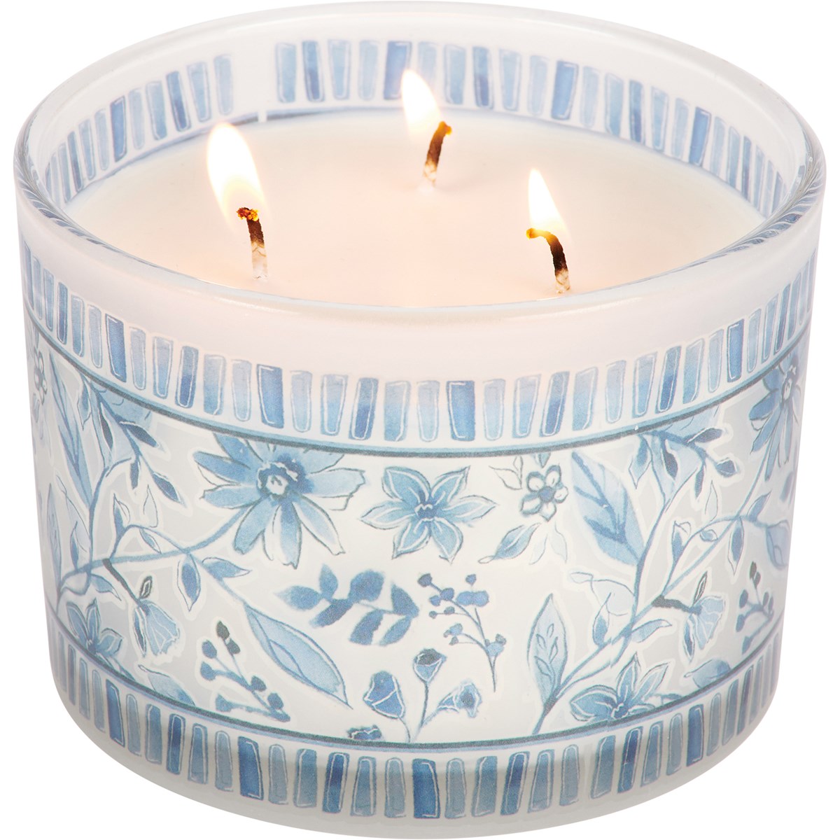 Blue Florals Jar Candle