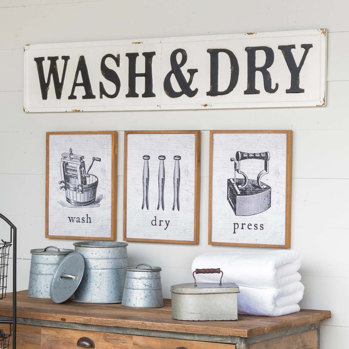 Wash And Dry XL Embossed Sign