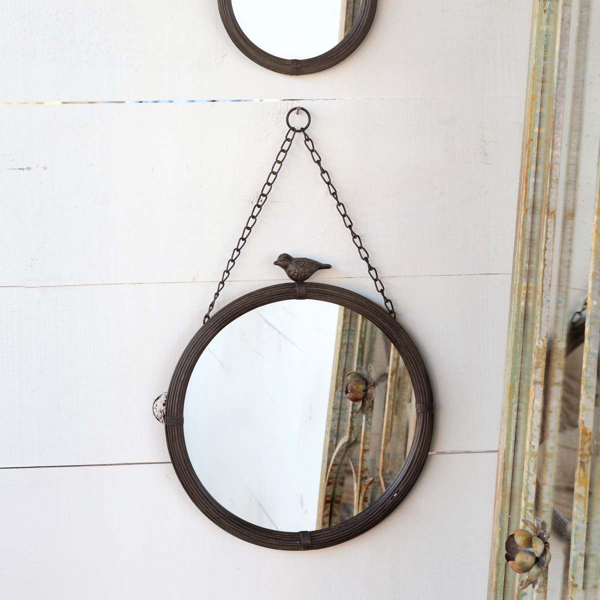 Hanging Round Bird Mirror